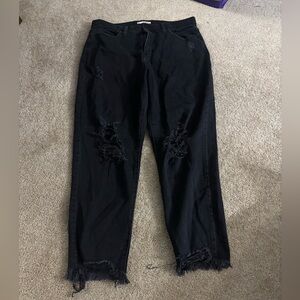 SO Black curvy mom distressed jeans